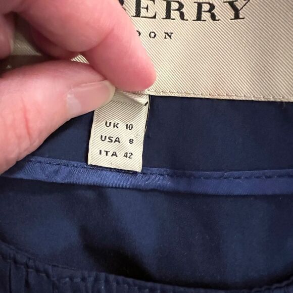 EEUC Women's Burberry London Jacket Trench Coat Dress Navy Blue US Size 8 - Picture 5 of 7